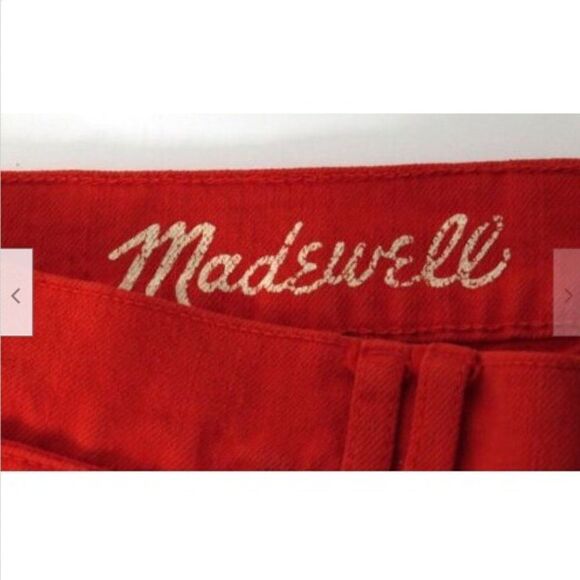 Madewell Denim Shorts Women's Size 26 Raw Hem 5 Pocket Stretch Red - Picture 6 of 6